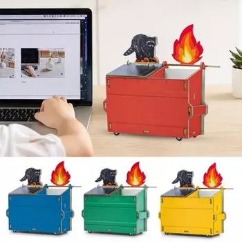 Подставка для карандашей в виде пламени для мусорного контейнера, деревянная, для домашнего офиса, класса, школы, канцелярских принадлежностей, для студентов, подставка для ручек, органайзер, контейнер для хранения, украшение стола жёлтый