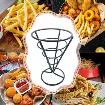 Подставка для картофеля фри Курица и держатель Кованое желе Корзина для закусок Фри для кухни Black