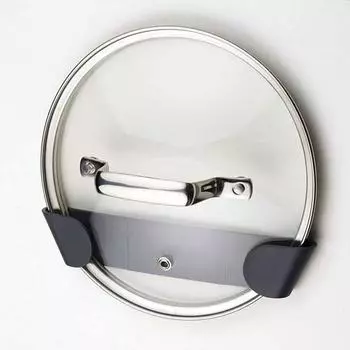 Подставка для кастрюль настенная без перфорации самоклеящаяся бытовая кухонная подставка для хранения