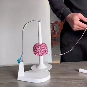 Подставка для катушек из бамбука, простая в установке, высокопроизводительные магниты с вращающейся белой пряжей, связанной вручную