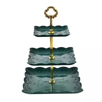 Подставка для кексов, 3-х уровневый поднос, многоцелевая витрина для десертов и тортов на Хэллоуин Gold Pink