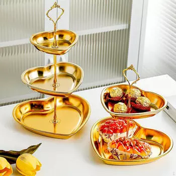Подставка для кексов, держатель для торта, фруктов, многоярусная сервировочная тарелка для десертного стола 2 Tier