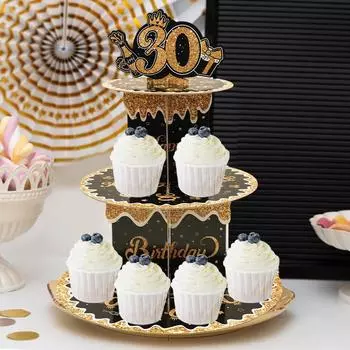 Подставка для кексов на 30, 40, 50, 60 лет. Украшение для вечеринки по случаю дня рождения. Взрослая годовщина. 30, 40, 50, 60 лет. Декор для торта на день рождения.