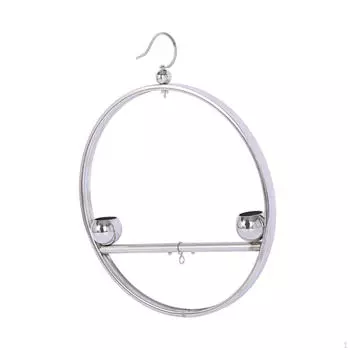 Подставка для клетки с насестом и подставкой для чашек. Площадка для игр с попугаями. Игра для канареек. Волнистый попугайчик. Silver Bowl