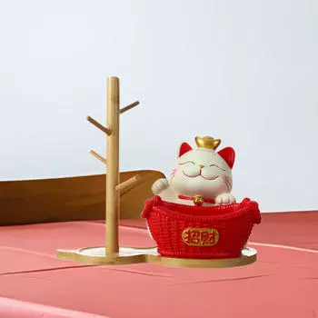 Подставка для ключей в виде фигурки кошки, уникальный предмет интерьера и идея для подарка красный