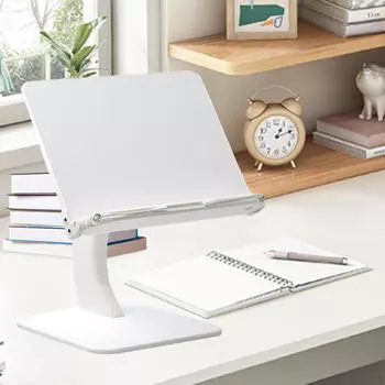 Подставка для книг, держатель для страниц, регулируемый угол наклона, легкая подставка белый