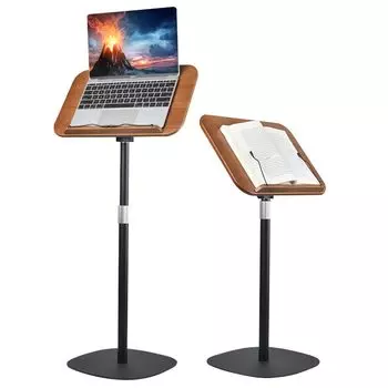 Подставка для книг, подъемный стол, деревянный стол с регулируемой высотой и углом наклона, высокий столик, приставной столик, подставка для проектора, напольная подставка для чтения коричневый