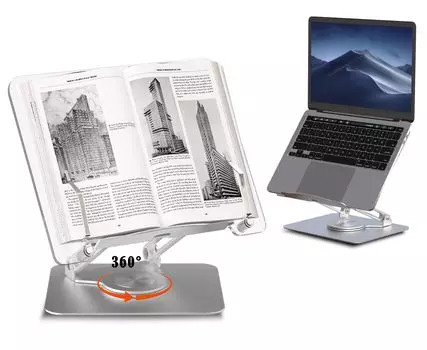 Подставка для книг Shenytic Настольная трибуна из алюминиевого сплава Акриловая прозрачная подставка для книг Держатель для планшета Складная регулируемая Серебряная Роскошная прочная