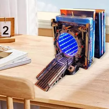 Подставка для книг Stargate LED Light Up Cross-Border Time Tunnel Design, конструкция из липы, книжная полка, игровой дисплей