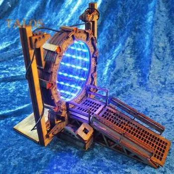 Подставка для книг Stargate LED Light Up Cross-Border Time Tunnel Design, конструкция из липы, книжная полка, игровой стенд бежевый