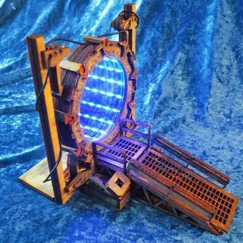 Подставка для книг Stargate LED Light Up Cross-Border Time Tunnel Design, конструкция из липы, книжная полка, игровой стенд бежевый