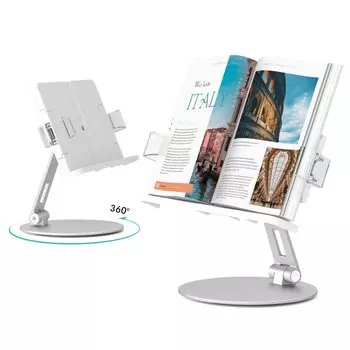 подставка для книг viozon, высота и угол наклона 360 градусов, складная, подходит для детей и держателей для чтения, поворотная, для стола, кафедры,