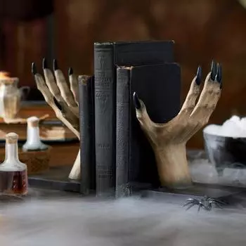 Подставка для книг Witchy Hand, украшения для книжной полки из смолы на Хэллоуин 12X13X18cm