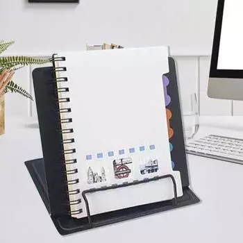 Подставка для книги, регулируемый угол наклона, высокая устойчивость, нескользящая складная настольная подставка для кулинарной книги без помощи рук, кронштейн для книги белый