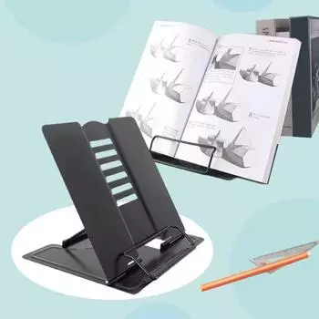 Подставка для книги, регулируемый угол наклона, высокая устойчивость, нескользящая складная настольная подставка для кулинарной книги без помощи рук, кронштейн для книги