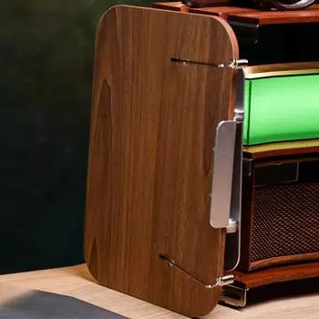 Подставка для книжной полки из цельного дерева, стальное основание, вращающаяся подставка для кулинарных книг, офис, учебный кабинет, регулируемая