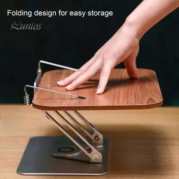 Подставка для книжной полки из цельного дерева и стали, вращающаяся подставка для кулинарных книг, офисная подставка для планшета с регулируемой высотой и углом наклона коричневый