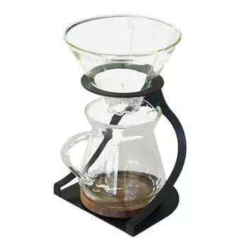 Подставка для кофейника Rondo MISERU, стеклянный набор для заваривания кофе, черный цвет