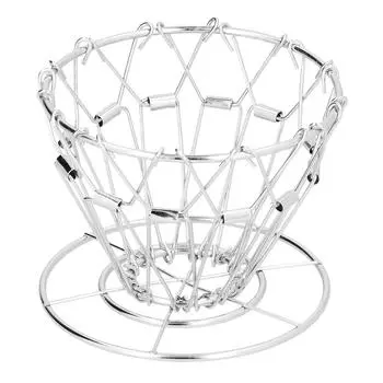 Подставка для кофейного фильтра ручной работы, капельного типа, 3 отверстия, складная, из нержавеющей стали, типа торт серебряный