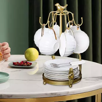 Подставка для кофейной чашки, подставка для домашних креативных кружек, стеллаж для хранения чая золотой