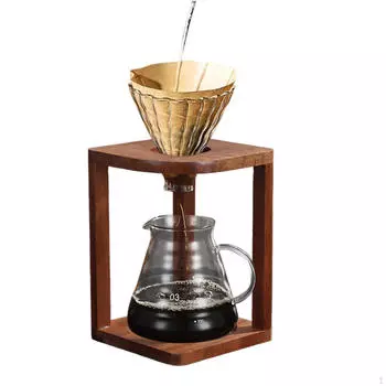 Подставка для кофейной чашки, подставка для фильтра, деревянная ретро-станционная станция для приготовления кофе Style B