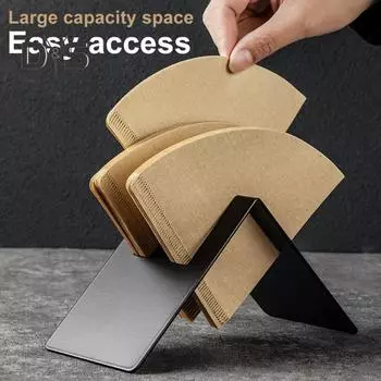 Подставка для кофейной фильтровальной бумаги с двумя отделениями для карточек, подставка для контейнера для хранения кофейной фильтровальной бумаги из нержавеющей стали, подставка для кофейной фильтровальной бумаги белый