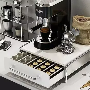 Подставка для кофейных капсул большой емкости, выдвижной ящик для кофемашины, прочный органайзер для чашки K, кухня S чёрный