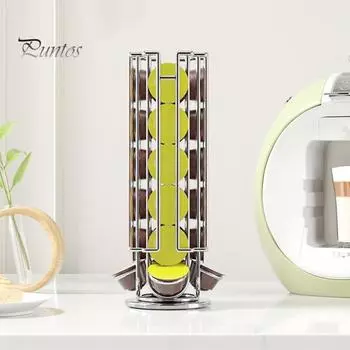 Подставка для кофейных капсул для Nespresso Vertuoline, вращающаяся на 360 градусов, большая емкость, карусель-органайзер для домашнего офиса, кухни, подарок серебряный