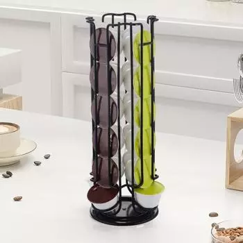 Подставка для кофейных капсул для Nespresso Vertuoline, вращающаяся на 360 градусов, большая емкость, карусель-органайзер для домашнего офиса, кухни, подарок серебряный