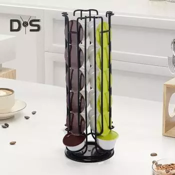 Подставка для кофейных капсул для Nespresso Vertuoline, вращающаяся на 360 градусов, большая емкость, карусель-органайзер для домашнего офиса, кухни, подарок серебряный