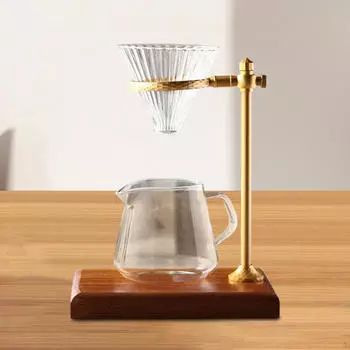 Подставка для кофеварки с подставкой и держателем из дерева для медный