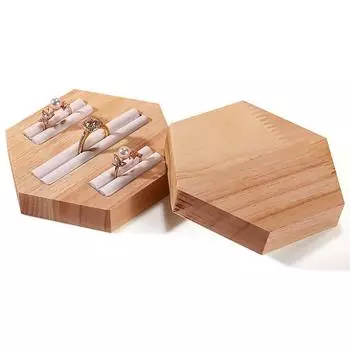 Подставка для колец и ювелирных изделий из цельного дерева Парные кольца и серьги Карточка для ювелирных изделий Подставка для ювелирных изделий Подставка для ювелирных изделий Шкатулки и упаковка для ювелирных изделий бежевый