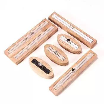 Подставка для колец из цельного дерева, овальная, для пары колец, стойка для ювелирных изделий, реквизит для демонстрации ювелирных изделий, шкатулки и упаковка для ювелирных изделий