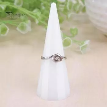 Подставка для колец Стойка для ювелирных изделий Твердая круглая форма конуса Кольцо Держатель для фотографий Держатель для презентаций Выставочная стойка для хранения белый