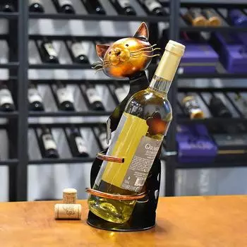 Подставка для кошачьего вина, подставка для кошачьего вина, декоративная металлическая скульптура для кошачьего вина, простая в использовании