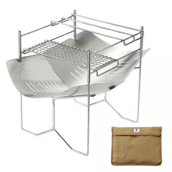 Подставка для костра Camping Moon A4, подставка для костра, гриль для костра из нержавеющей стали 304, сетчатый чехол для гриля из холста в комплекте (КЕМПИНГ ЛУНА)
