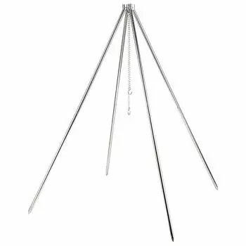 Подставка для костра Camping Moon, подставка для костра из нержавеющей стали, штатив для костра, грузоподъемность 90 кг MT-130 серебряный