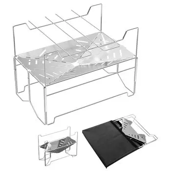 Подставка для костра CHAKEYAKE, складная подставка для костра BaTaRaN, легкая, формата A4, компактная, для костра для кемпинга, для одного, для всей семьи, для начинающих, из нержавеющей стали