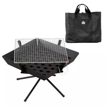 Подставка для костра Iris Ohyama, компактная складная, походное снаряжение, черная подставка для костра, подарочный подарок для костра на открытом воздухе TKB-ST43 чёрный