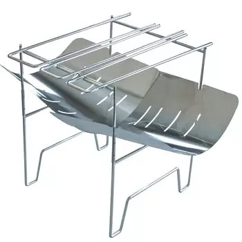 Подставка для костра из нержавеющей стали ELMO Solo Camping Equipment 39 x 22 x 25 см (для 1-3 человек) #3305 серебряный