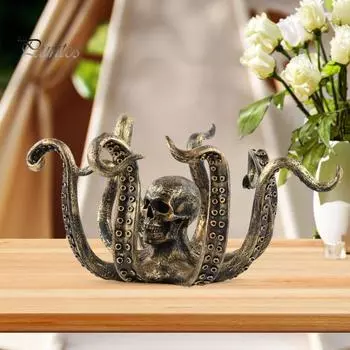 Подставка для кружки «Осьминог» из бронзы, фигурка морского животного из смолы, кухонная столешница, органайзер для кофейных чашек, подставка для вешалки, украшение для дома и офиса бронзовый