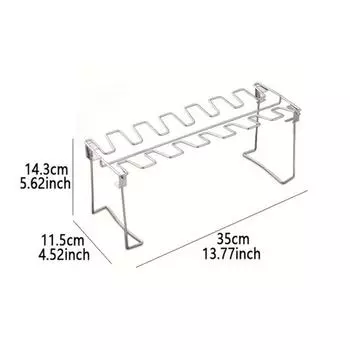 Подставка для крылышек и ножек курицы BBQ, 14 ячеек, нержавеющая сталь, подставка для гриля куриных ножек, жаровня для куриных ножек для духовки-гриля