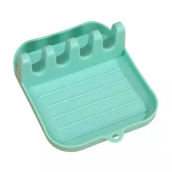 Подставка для крышек кастрюль, держатель для крышек, подставка для ложек и палочек для еды, экономия места, настольный держатель кухонной утвари, легко чистить зелёный