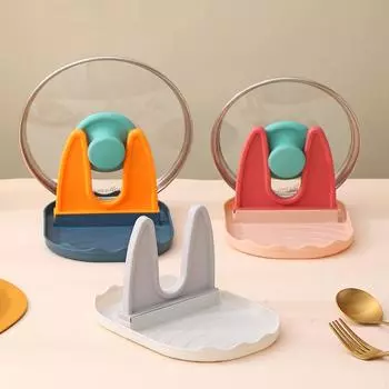 Подставка для крышек кастрюль Многофункциональная подставка для лопаток Складной органайзер для вилок Лопатки Крышка Подставка для хранения кастрюль Полка для кухонных принадлежностей розовый