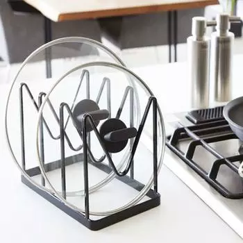 Подставка для крышки кастрюли с противоскользящим ковриком, 4 отделения, V-образный держатель для разделочной доски, крышка кастрюли, подставка для посуды, тарелок, кастрюль, противней, органайзер белый