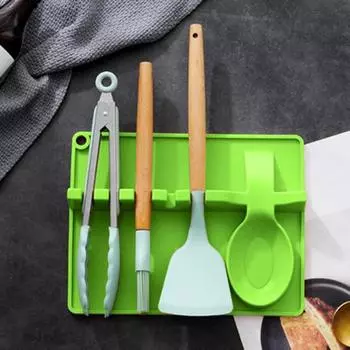 Подставка для кухонной силиконовой утвари на 6 слотов, большая подставка для ложки и подставка для сбора капель красный