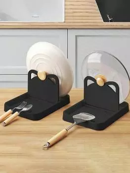 Подставка для кухонных крышек для кастрюль, держатель для сковородок и крышек, вертикальная складная настенная подставка для хранения ложек, подставка для хранения лопаток для кастрюль