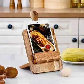 Подставка для кулинарной книги, держатель для кулинарной книги, гладкий край, без заусенцев, регулируемый кухонный столик, деревянный держатель для кулинарной книги цвет старого дерева