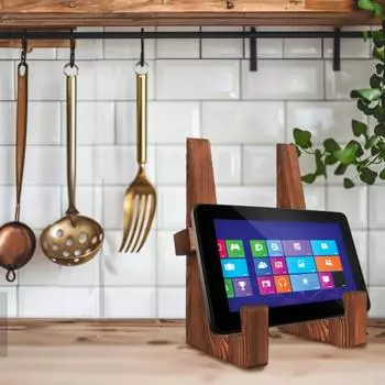 Подставка для кулинарной книги Yousheng Wooden Cookbook Stand для кухонной стойки с высокой устойчивостью, гладкие края без заусенцев, подставка для кулинарной книги в деревенском стиле эбеновый