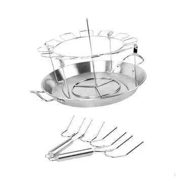 Подставка для куриных ножек, держатель для голеней, вертикальная подставка для жарки с поддоном